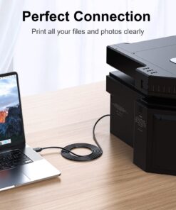 NC XQIN Printer Cable 20 ft, USB 2.0 Printer Cable Cord Type A-Male to B-Male Cable for Printer/Scanner-Gold-Plated Black 20 feet 12 71vw9JLgYQL