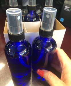 Vivaplex 6 pieces, Cobalt Blue, 4 oz Glass Bottles, with Black Fine Mist Sprayer 33 71vwajmnfvL