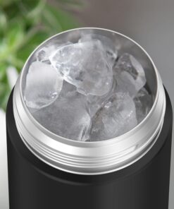 THERMOS FUNTAINER 16 Ounce Stainless Steel Vacuum Insulated Bottle with Wide Spout Lid, Black Matte Matte Black 16 71vwiHHdfgL