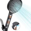 Cobbe Filtered Shower Head with Handheld, High Pressure 6 Spray Mode Showerhead with Filters, Water Softener Filters Beads for Hard Water - Remove Chlorine - Reduces Dry Itchy Skin, Matte Black Round 1. Matte Black 56 71vxSm8lN3L