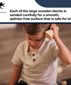 Standard Unit Building Blocks for Toddlers with Storage Tray (64 Pcs) Sanded Wood Blocks for Children, Original STEAM, and STEM Learning, Classic Wooden Toys for Kids Parties and Classrooms 15 71vxh2RagbL