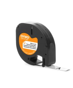DYMO 18771 LT Iron-On Fabric Labels, 1/2-Inch x 6.5-Foot Roll, Black Print on White, Iron On, for LetraTag Printers 1-roll pack Tape 11 71vxuv28yNL