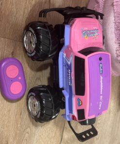 Ruko 1601AMP3 Amphibious RC Truck for Girls, IPX6 Warterproof Monster Truck, 1:10 Large Remote Control Car for All Terrain, 2 Rechargeable Batteries for 50 Min Fun Time, Gifts for Kids Pink 29 71vyXGVbEqL