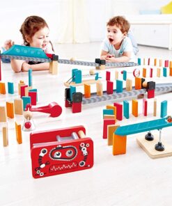 Hape Robot Factory Domino | Double -Sided Wooden Ball Domino Set, Educational Game for Kids 15 71vyha8k4dL