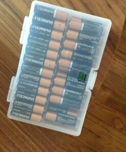 Foto&Tech AA AAA Battery Storage Box, Rechargeable Battery Storage Case Battery Holder Organizer Box Holds 46AA or 64AAA with Hinged Lid Charge Reminder Marking Non-Slip Bottom Sturdy Plastic Clear 20 71vz0dCnEzL 3