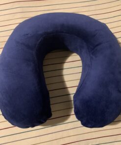 TravelMate Memory Foam Neck Pillow - Adjustable Thickness for Best Comfort, Dark Blue 33 71vzGXnk6XL
