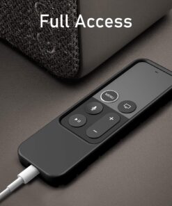 Fintie Protective Case for Apple TV 4K/ HD Siri Remote (1st Gen) - Honey Comb Lightweight Anti Slip Shockproof Silicone Cover for Apple TV 4K 5th 4th Gen Siri Remote Controller, Black 28 71vzOBAyaqL