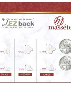 Universal EZback Earring Backs Soft Clear Silicone and 14k Yellow Gold Small 1 Pair Small - 1 Pair 12 71vzSB09kL