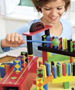 HearthSong Classic 255-Piece Wooden Domino Race Set with Wooden Ball and Various Wooden Accessories 14 71vzUtbjZDL