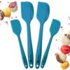 StarPack Home Basics Silicone Spatula Set (2 Small, 2 Large) - Rubber Spatulas Silicone Heat Resistant to 480°F - Hygenic One Piece Design, Non Stick Kitchen Spatula Set (Teal Blue) Basics (Heat Resistant 480°F) Teal Blue 45 71w AlIsJ6L