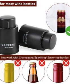 Alternative view of [2 PACK]Wine Bottle Stoppers,Real Vacuum Wine Stoppers,Reusable Wine Preserver,Wine Corks Keep Fresh,Best Gifts for Wine Lovers for christmas gifts. Black