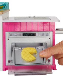 Barbie Kitchen Playset with Doll, Lights & Sounds, Food Molds, 5 Dough Colors and 20+ Accessories Standard 20 71w0emGioOL