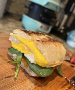 Hamilton Beach Breakfast Sandwich Maker with Egg Cooker Ring, Customize Ingredients, Perfect for English Muffins, Croissants, Mini Waffles, Perfect White Elephant Gifts, Mint (25482) Single 30 71w0wUnhuzL