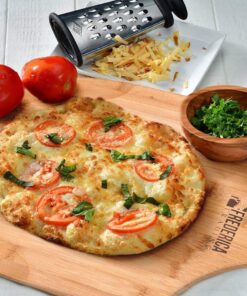 Frederica Trading Premium Bamboo Wooden Pizza Peel Paddle and Cutting Board with Handle (for Baking Pizza, Bread, Cutting Fruit, Vegetables, Cheese) - Personal Size Large 18" (18"L x 11.5" x 11.5") 21 71w0wWQaHcL