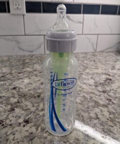Dr. Brown's Natural Flow® Anti-Colic Options+™ Narrow Baby Bottles 8 oz/250 mL, with Level 1 Slow Flow Nipple, 4 Pack, 0m+ 8oz, Clear 4 Count (Pack of 1) 48 71w1RqK4e6L