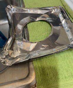 (50 Pack) Disposable Gas Burner Liners, Aluminum Foil Square Stove Burner Covers, Range Protectors, Stove Top Covers for Gas Burners, Foil Liners to Catch Grease & Food Spills 8.5x8.5 1 22 71w1hn6sndL 1