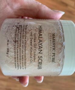 MAJESTIC PURE Himalayan Salt Body Scrub with Lychee Oil, Exfoliating Salt Scrub to Exfoliate & Moisturize Skin, Deep Cleansing - 10 oz 10 Fl Oz (Pack of 1) 37 71w27kMhwzL