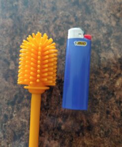 Kitchiny 12.5" Silicone Bottle Brush and Straw Cleaner Brush Set | Bottle Cleaner Brush for Hydroflasks, Insulated Sports Bottles, Straws | Water Bottle Brush Cleaner for Narrow Neck containers Orange 43 71w2Rujek9L