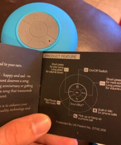 Soundbot SB510 HD Bluetooth Shower Speaker Water Resistant Handsfree Portable Speakerphone with Built-in Mic, 6hrs of Playtime, Control Buttons and Dedicated Suction Cup for Bathroom Pool Blue 39 71w2fwAeexL