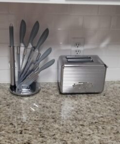 BELLA (14387) Linea Collection 2-Slice Toaster with Extra Wide Slot & Custom Settings, Polished Stainless Steel Chrome 25 71w3 pRGtwL 3