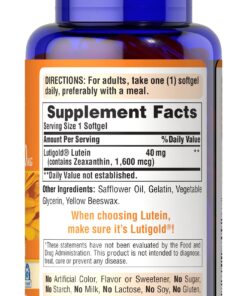 Puritan's Pride Lutein 40 Mg With Zeaxanthin Softgels, 120 Count 120 Count (Pack of 1) 14 71w3nMn4hnL