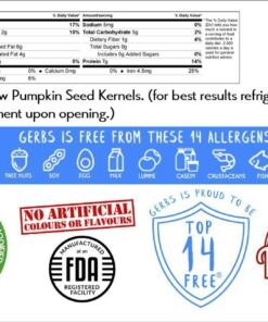 GERBS Raw Pumpkin Seed Kernels 2 LB. Resealable Bag, Top 14 Allergy Free Foods, Healthy Protein & Magnesium Packed Superfood Snack, Non GMO, No Oils, No Preservatives, Gluten & Peanut Free, Vegan, Keto, Kosher, Shelled Pepitas grown in Canada 23 71w3xXgTk2L