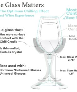 VoChill Stemmed Wine Glass Chiller | Smart & stylish | Radically cool wine tool – keeps wine perfectly chilled in your glass | Refreezable Chill Cradle actively chills (Quartz, Single VoChill) Stemmed Single Quartz 13 71w4TmUA4 L