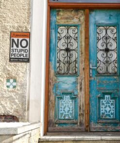 New Deco Warning No Stupid People Beyond This Point Rustic Metal Tin Sign Wall Decor Art 8x12 Inches (20x30cm) 15 71w4e BJYfL
