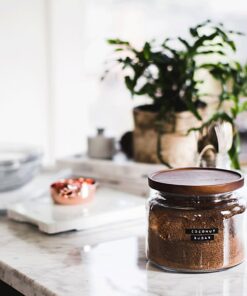 Anchor Hocking (2 Pack) 48oz Glass Jars Kitchen Canister With Wood Lids Food Storage Container Set, 6”W x 5.25”H 7 71w6lJKf9iL