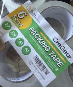 CREGEAR Heavy Duty Packing Tape 6 Rolls, 2.7 mil, 1.88 inch x 60 Yards, Total 360 Yards, Ultra Strong, Refills for Packaging Mailing Moving Storage and Shipping, Clear, 3" Core 39 71w9JWXAvpL