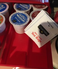 Mind Reader Single Serve Coffee Organizer with 3 Drawers Pod, 12.25" L x 13.5" W x 2.5" H, 36 Capacity, Red 41 71w9WYsuRHL