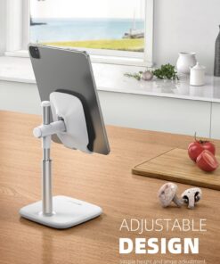 Lamicall Tablet Stand, Desktop Tablet Holder - Height Adjustable Tablet Dock for Desk, Tablet Mount with 1.5lb Heavy Base, for iPad Pro 12.9, Mini, Air, Kindle, Galaxy Tabs and 4~12.9" Tablet, White 11 71wA5hckCWS