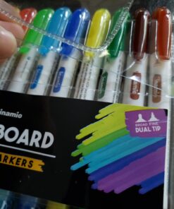 Dry Erase Markers for Whiteboard – Ultra Fine Tip White Board Markers – Dual Tip, Pastel Colors - Fine Point Erasable Markers - 12 Set 30 71wAD3DbMfL