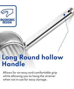 New Star Foodservice 537423 Stainless Steel Reinforced Bouillon Strainer, 8-Inch 12 71wAMUVHtaL