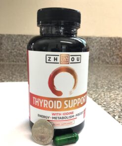 Zhou Thyroid Support Complex with Iodine Supplement, Increase Energy, Fight Brain Fog with Vitamin B12, Iodine, Magnesium, Zinc, Selenium, No Soy, Gluten-Free, 30 Servings, 60 Caps 31 71wAR1v8X8L