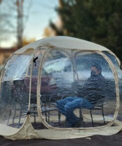 EighteenTek Holiday Decoration Sports Tent with Sealed Floor - Instant Tent Shelter - Outdoor Bubble Tent 1-6 Person - Rain Tent Camping Sun Shelter Pop Up - Clear, Patent Pending Protected Design 72"x72"x65"h 62 71wBBq4N7L 2