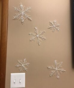 Moon Boat 72pcs White Sparkling Snowflakes String & Sticker Window Clings Decal Christmas Decoration Hanging Xmas Ornaments 24 71wBd8rDHDL