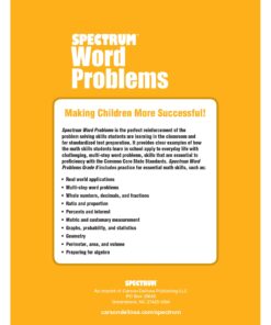 Alternative view of Spectrum 8th Grade Math Word Problems Workbook, Ages 13 to 14, Math Word Problems Grade 8, Percents and Interest, Whole Numbers, Algebra Prep, and Geometry Workbook - 128 Pages Paperback