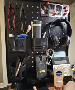 G-PACK PRO SET OF X Clamp-on Desk Pegboard, Standing Desk Accessories for Office, Gaming Desk Organizer, Privacy Panel for Desk, Work Desk Organizer, 20.5 x 16.5-inch, S1 Large Black (Black) 19 71wC0ZSulaL