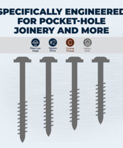 Kreg SML-C1-100 Zinc Pocket Screws, 1 Inch #8 Coarse Thread, Maxi-Loc Head (100 Count) 8 71wC8PlQNL
