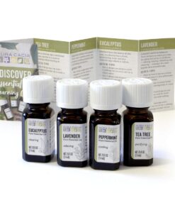 Aura Cacia Discover Essential Oils Kit, 4-Pack, Lavender, Eucalyptus, Peppermint & Tea Tree Oils, Excellent Starter Set Essential Oils Kit: Eucalyptus/Lavender/Peppermint/Tea Tree 29 71wCIDl22BL