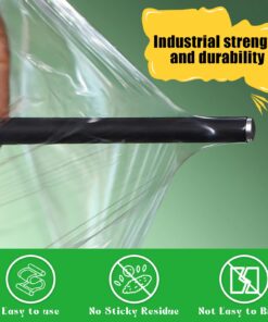 6 Pack Stretch Wrap Film with 2pcs Handle, 60 Gauge Thick Industrial Strength Hand Stretch Wrap, 6" x 656 Ft Plastic Pallet Shrink Film Heavy Duty Self-Adhering Plastic Wrap for Packing, Moving 9 71wCUahvdQL