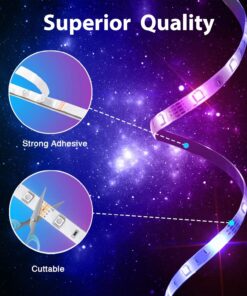 phopollo 65.6FT Led Lights for Bedroom, 5050 Color Changing Led Strip Lights with 44-Key Remote and 12v Power Supply, Led Lights Strip for Home Decoration. 21 71wCligVhgL