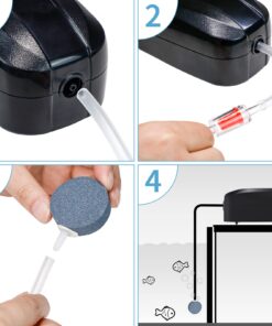 Uniclife Aquarium Air Pump Dual Outlet Fish Tank Aerator with Accessories for Up to 100 Gallon Tank 5 - 30 Gallons 28 71wDERTihjL