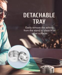 CO-Z Standing Ashtray for Outdoor Patio, Cigar Ashtrays for Cigarette Butt Receptical with Detachable Container, Contemporary Retro Ash Tray Sets for Weed 22 in. Height, Red 13 71wDOC07mUL