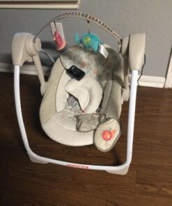 Ingenuity Soothe 'n Delight Compact Portable 6-Speed Plush Baby Swing with Music, Folds Easy, 0-9 Months 6-20 lbs (Cozy Kingdom) Cozy Kingdom 33 71wE1SNlqaL