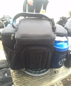 Meal Prep Bag ISOBAG 3 Meal Insulated Lunch Bag Cooler with 6 Stackable Meal Prep Containers, 2 Ice Pack ISOBRICKS, and Shoulder Strap - MADE IN USA (Blackout) 3 Meal Isobag Blackout 30 71wEpcMkwFL