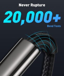 USB C Cable, Baseus 100W PD 5A QC 4.0 Fast Charging USB C to USB C Cable, Zinc Alloy Nylon Braided USB Type C Charger Cable for iPhone 15/Pro/Plus/Pro Max, MacBook, iPad Pro/Air/Mini, Samsung S23/S22+ 3.3ft Black 10 71wGRNhS0KL