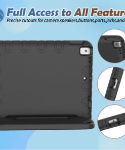 LTROP Kids Case for iPad 9th/ 8th/ 7th Generation (2021/2020/ 2019), iPad 10.2 Case with Built-in Screen Protector, Shockproof Handle Stand Kids Case for iPad 9/8/ 7 Generation 10.2 Inch - Black 27 71wGsySjDpL