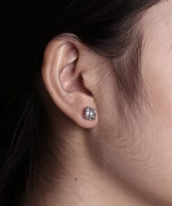 Amazon Collection Sterling Silver Infinite Elements Cubic Zirconia Stud Earrings Platinum Asscher-Cut 14 71wHJI dGJL